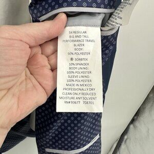 STAFFORD PERFORMANCE blazer jacket travel big tall 4 way stretch blue 54R
